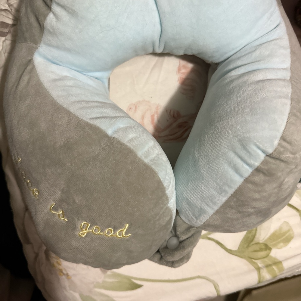 Gray and Blue Neck Pillow
